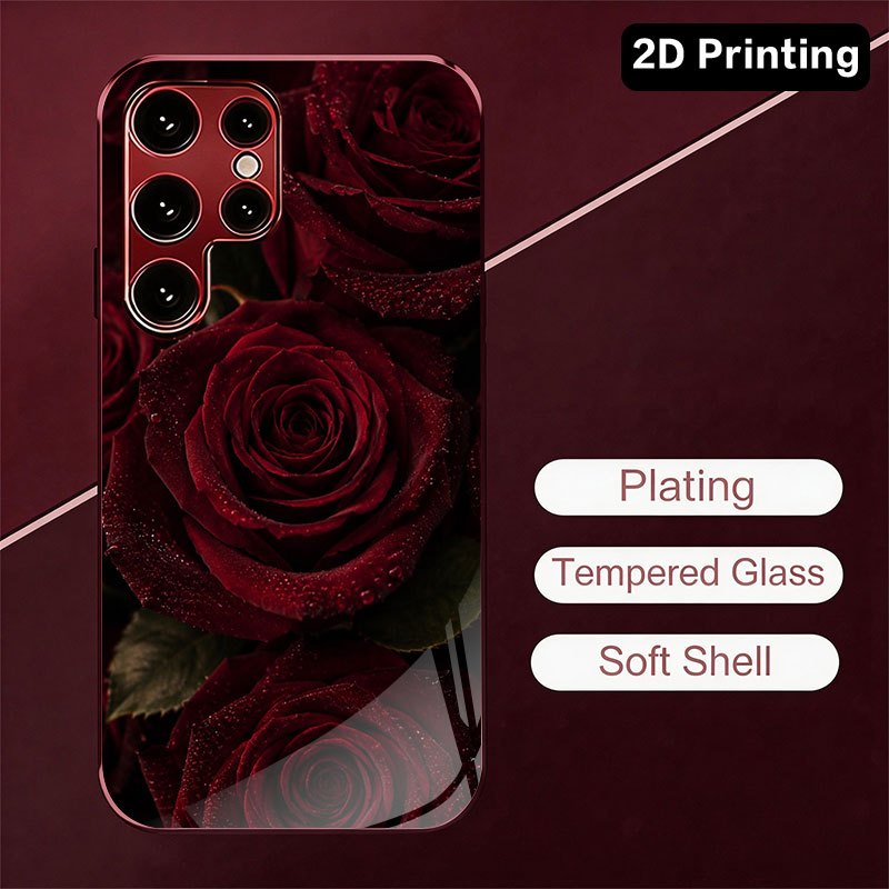 Glass phone case with dark red - огляд і ціна Samsung Galaxy S24