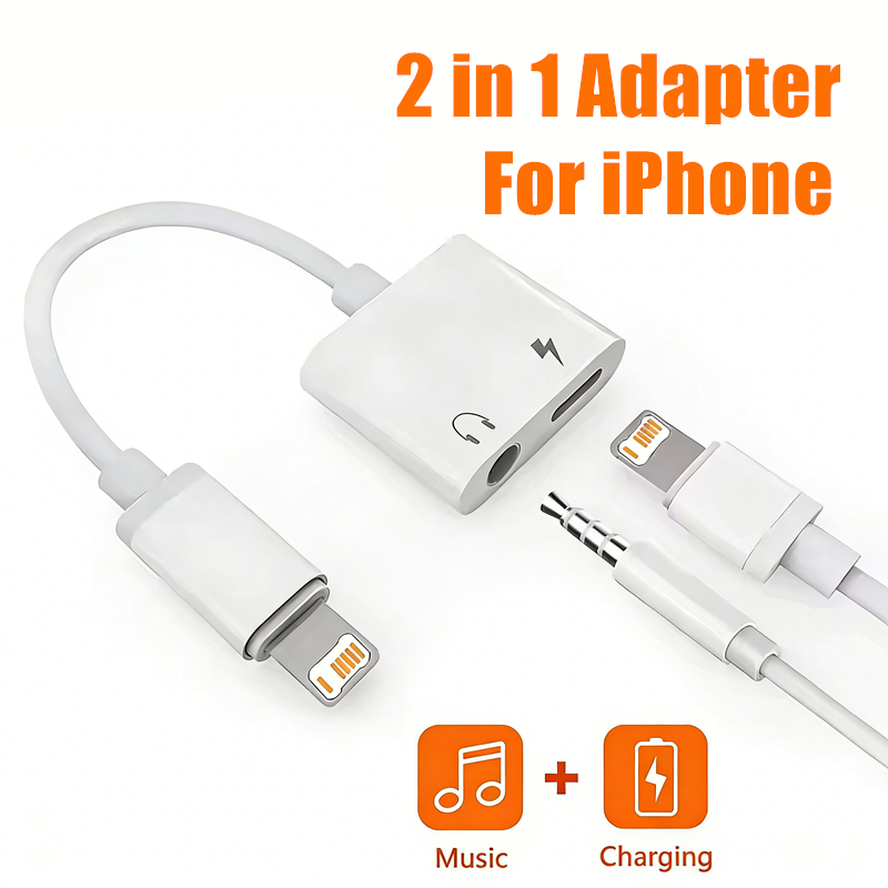 2 in 1 iOS to 3.5mm Jack Audio - огляд і ціна Wired Earphone Lightning